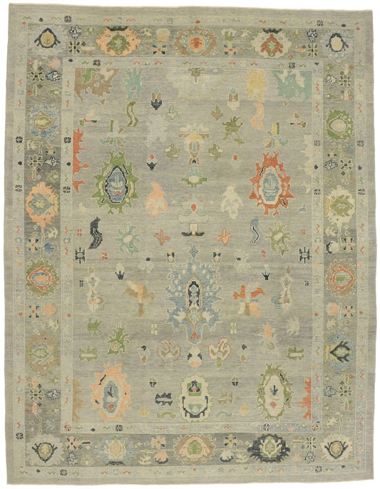 11 x 14 Contemporary Turkish Oushak Rug 52879