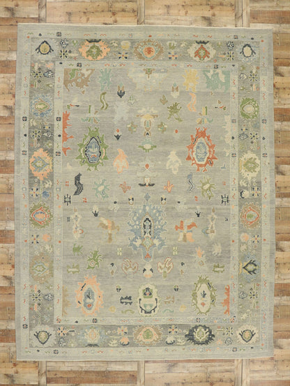 11 x 14 Contemporary Turkish Oushak Rug 52879