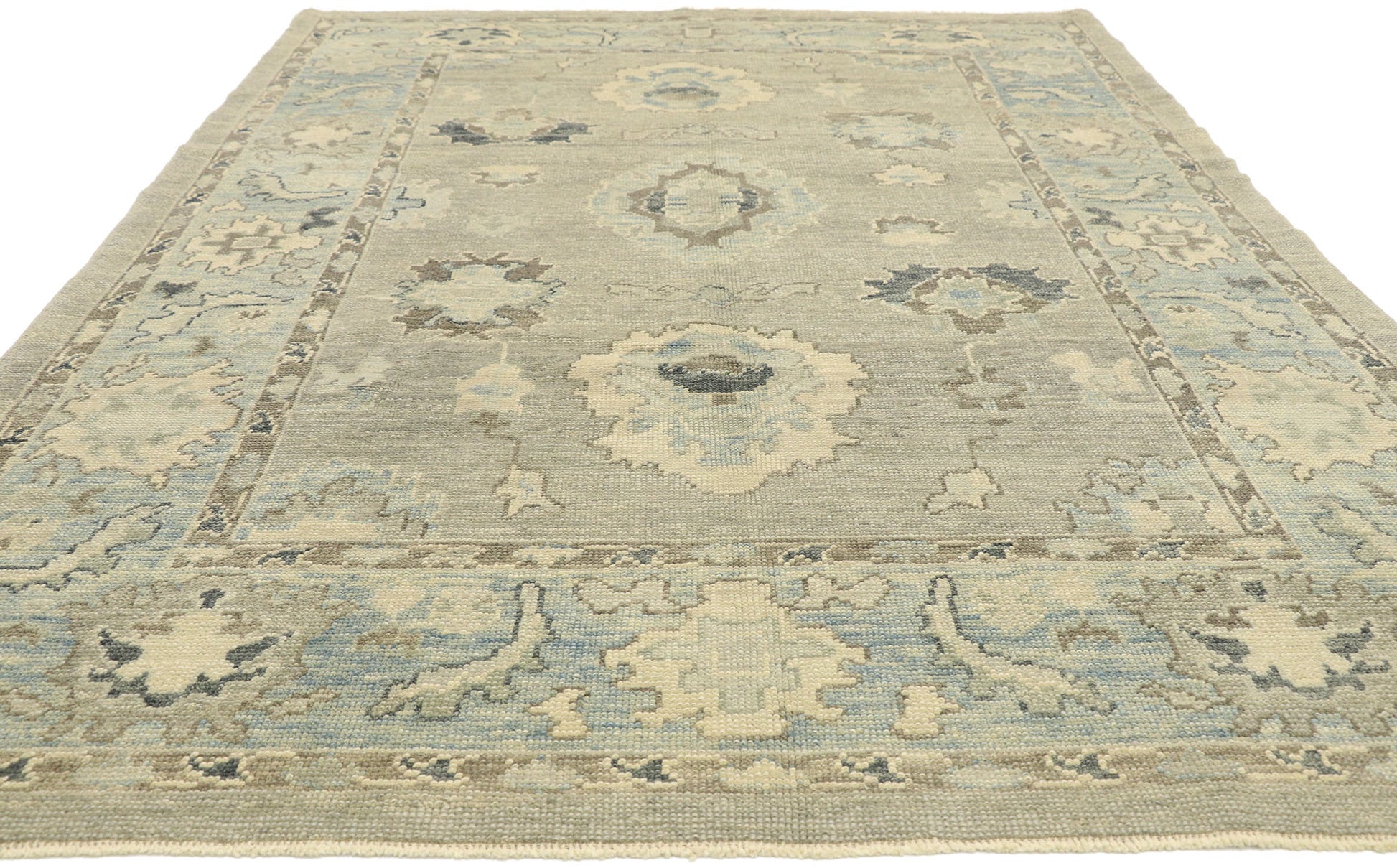 6 x 9 Modern Turkish Oushak Rug 52885
