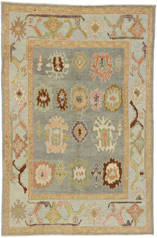 6 x 9 Contemporary Turkish Oushak Rug 52887