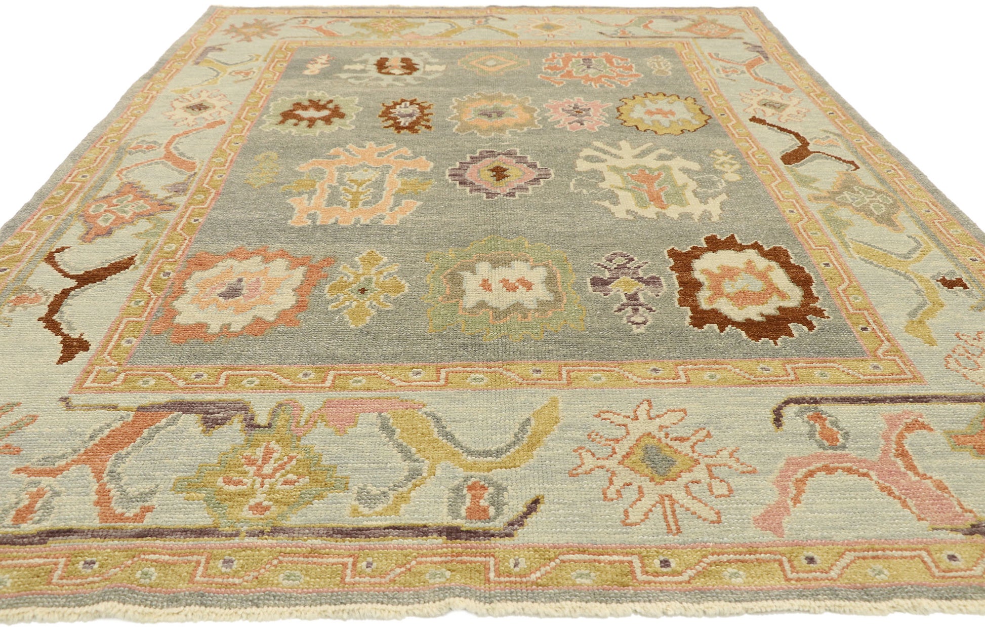 6 x 9 Contemporary Turkish Oushak Rug 52887