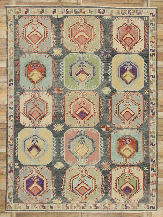 9 x 13 Contemporary Turkish Oushak Rug 52909