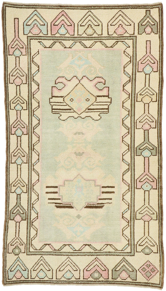 3 x 5 Vintage Turkish Oushak Rug 52911