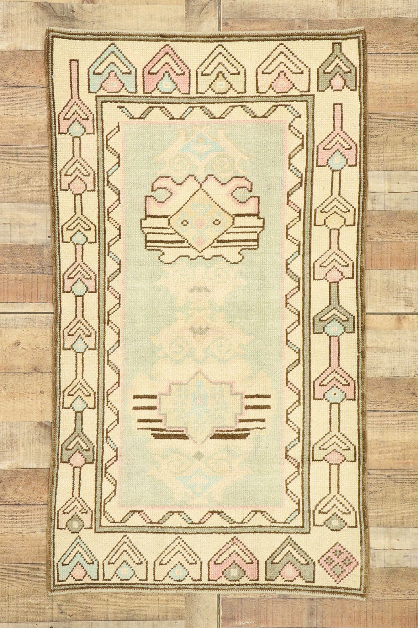 3 x 5 Vintage Turkish Oushak Rug 52911