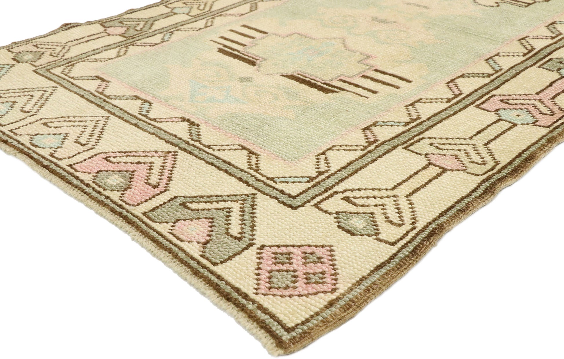 3 x 5 Vintage Turkish Oushak Rug 52911