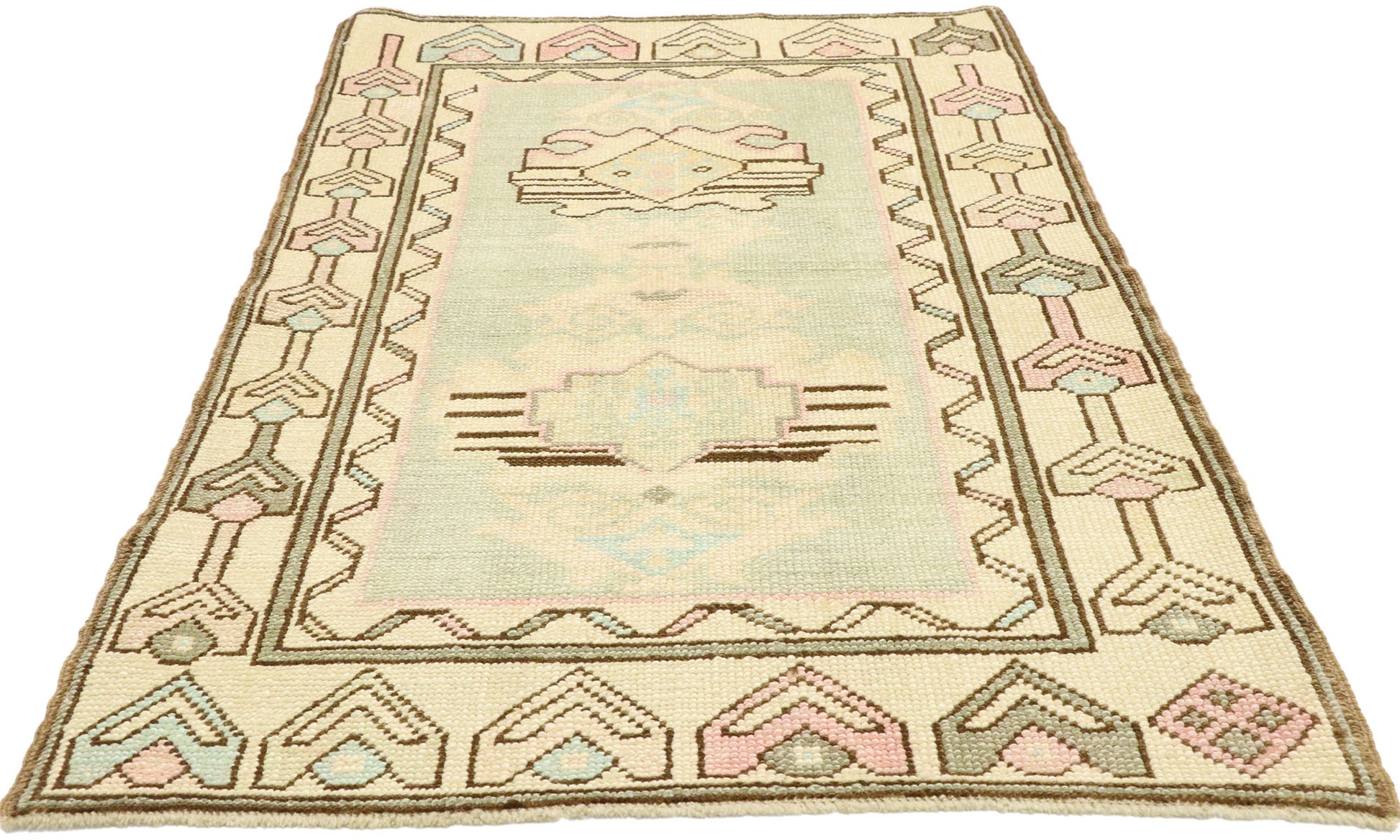 3 x 5 Vintage Turkish Oushak Rug 52911