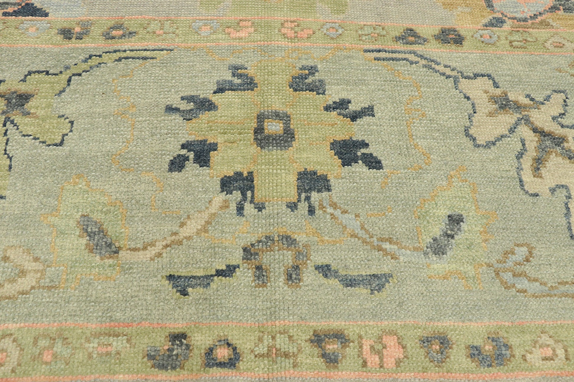 9 x 13 Pastel Turkish Oushak Rug 52913