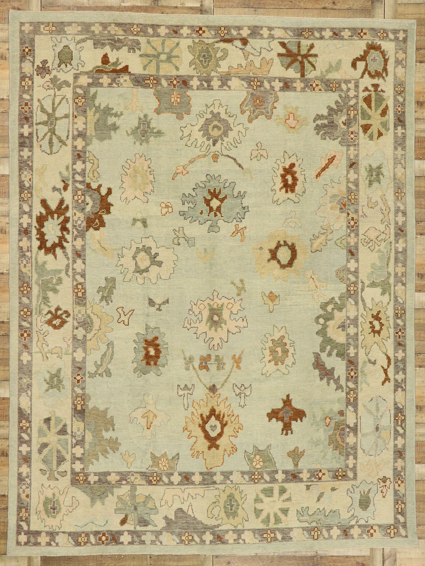 9 x 13 Contemporary Turkish Oushak Rug 52920