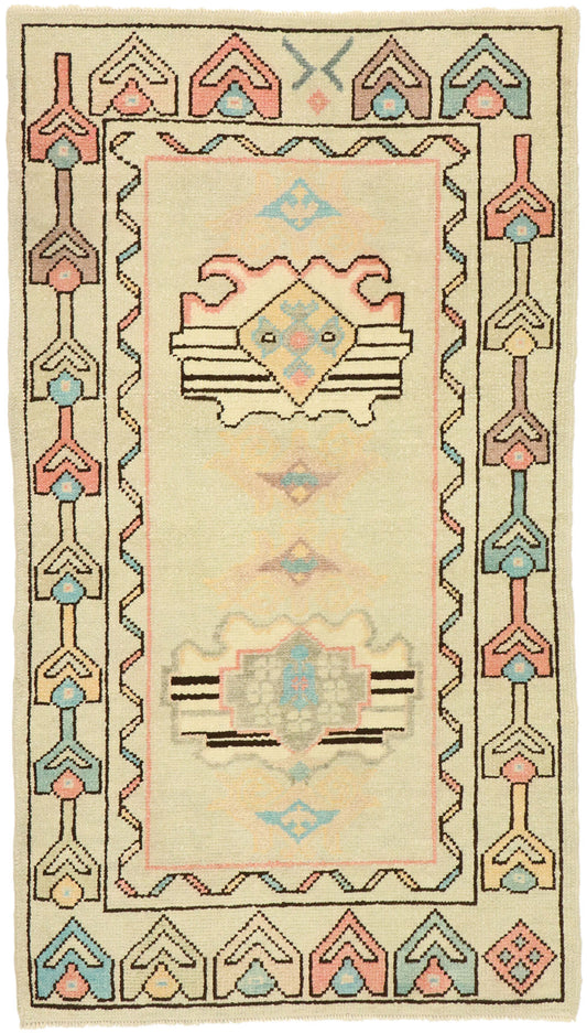 3 x 5 Vintage Turkish Oushak Rug 52926