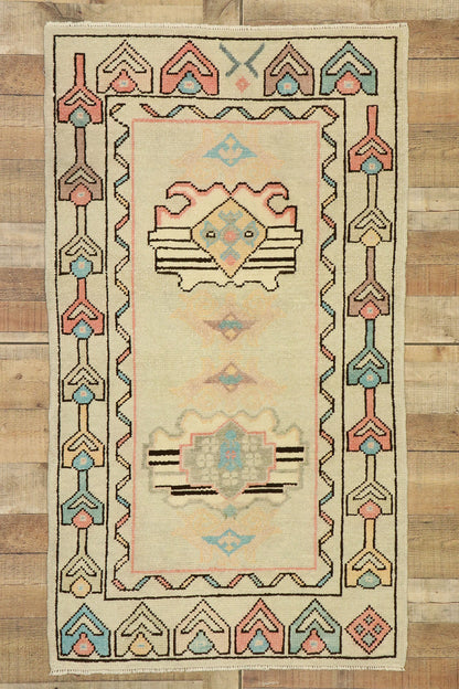 3 x 5 Vintage Turkish Oushak Rug 52926
