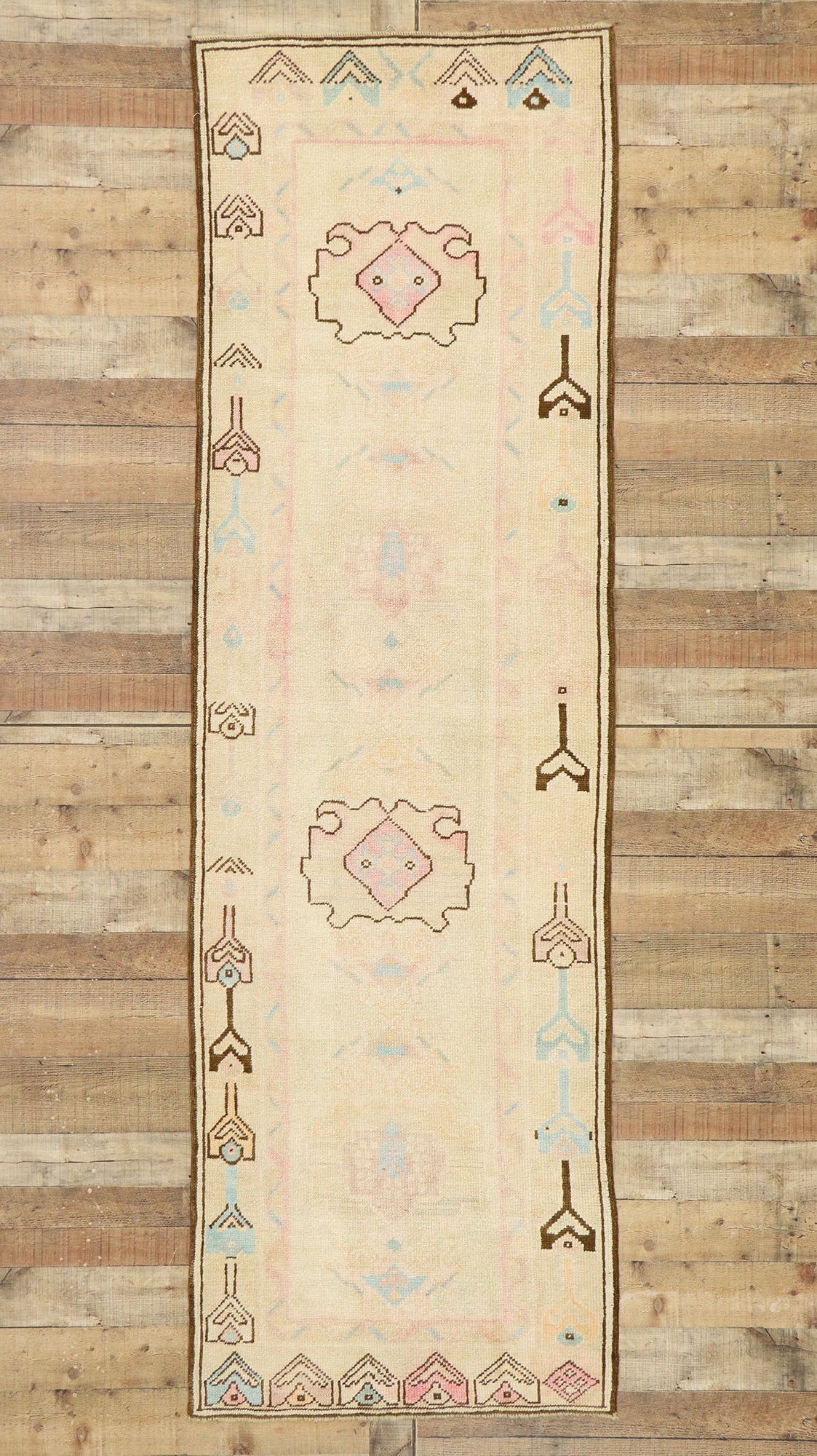 3 x 10 Vintage Turkish Oushak Runner 52927