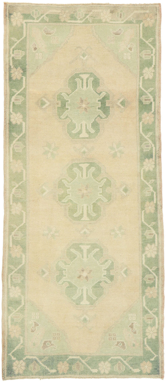 3 x 7 Vintage Turkish Oushak Rug 52928