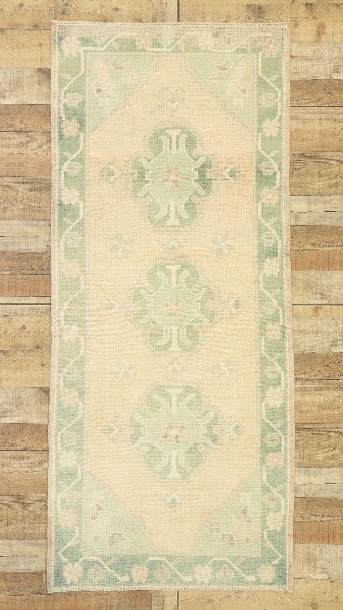3 x 7 Vintage Turkish Oushak Rug 52928