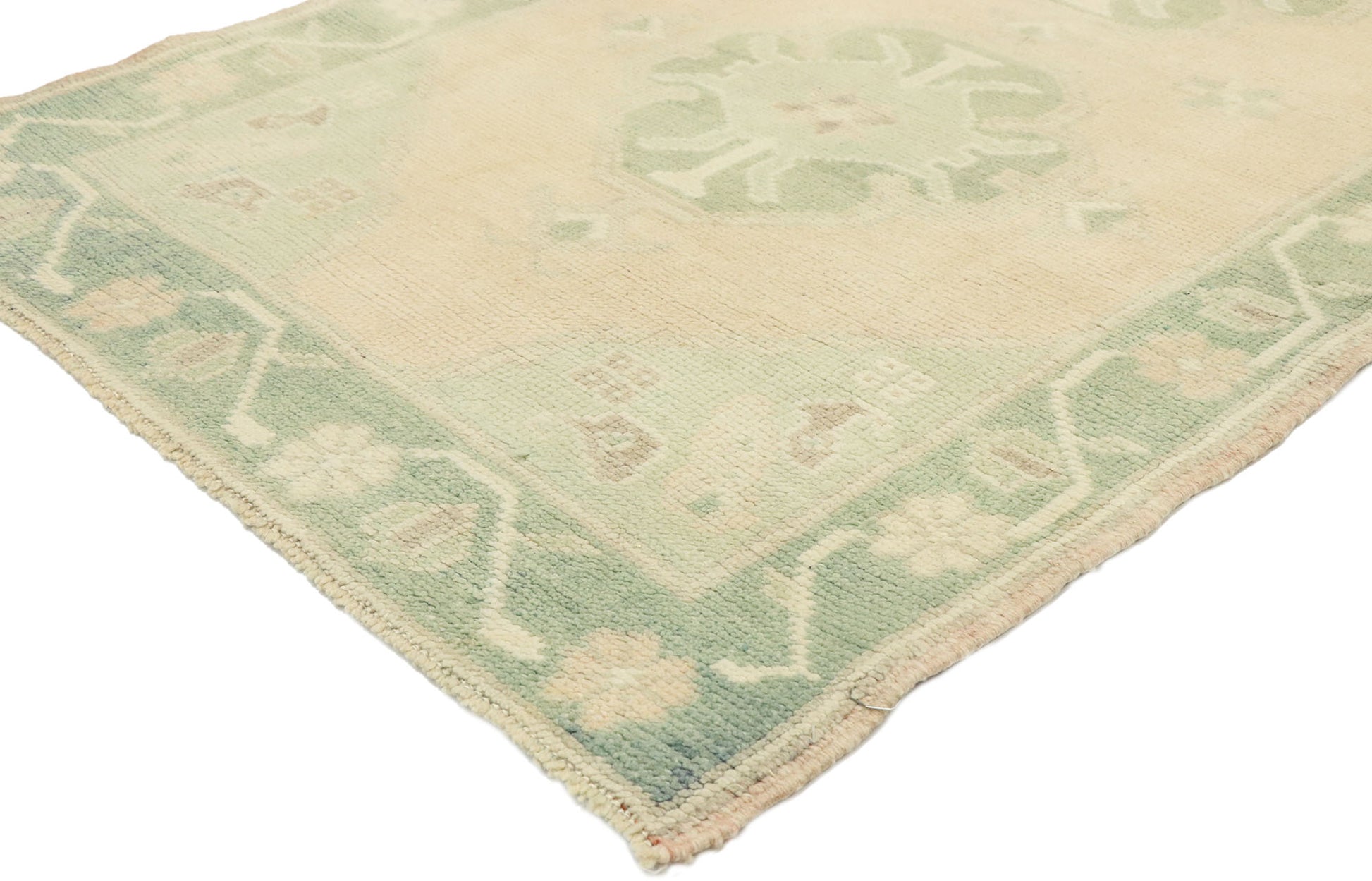 3 x 7 Vintage Turkish Oushak Rug 52928