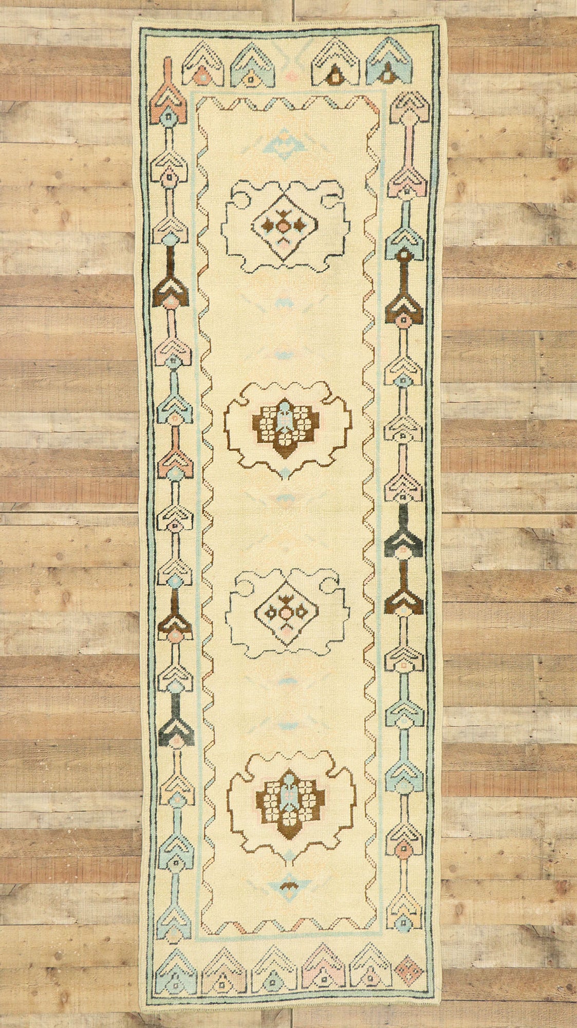 3 x 10 Vintage Turkish Oushak Rug 52930