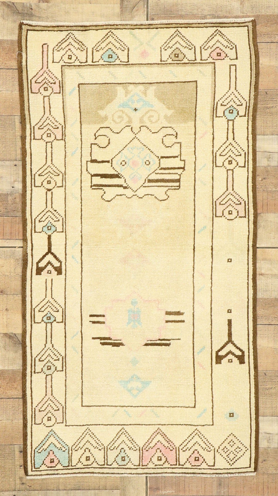 3 x 5 Vintage Turkish Oushak Rug 52931