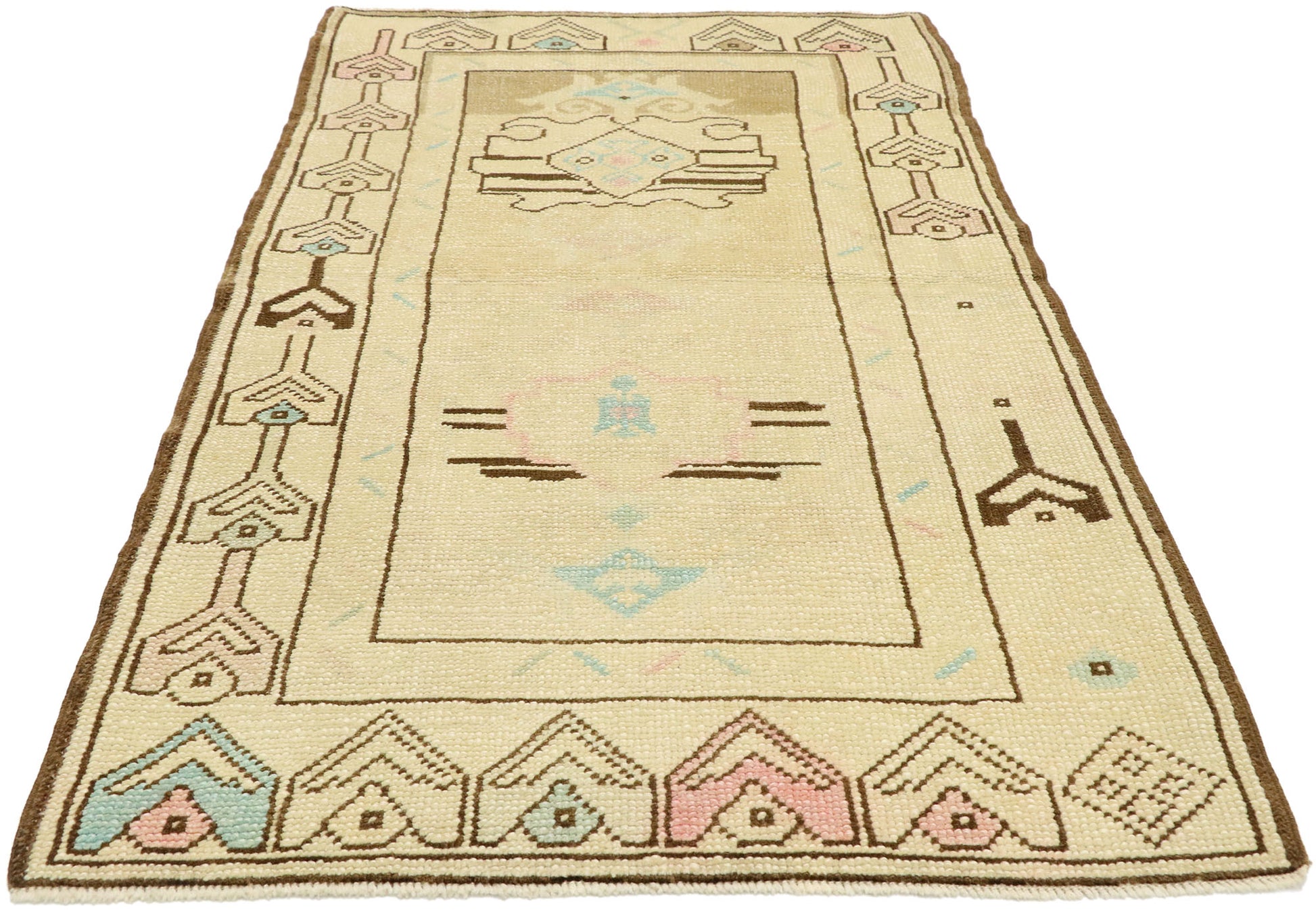 3 x 5 Vintage Turkish Oushak Rug 52931