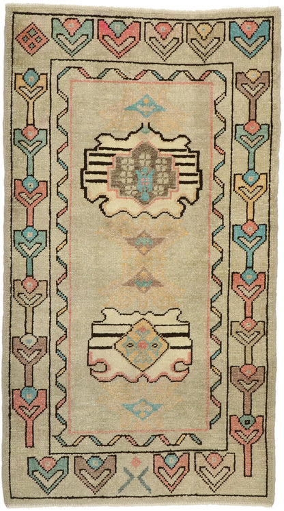 3 x 6 Vintage Turkish Oushak Rug 52933