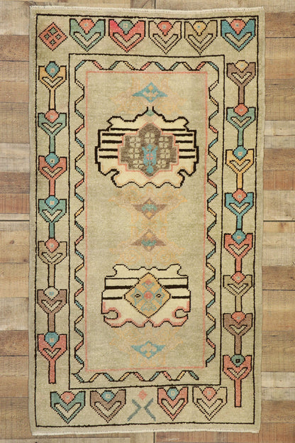 3 x 6 Vintage Turkish Oushak Rug 52933