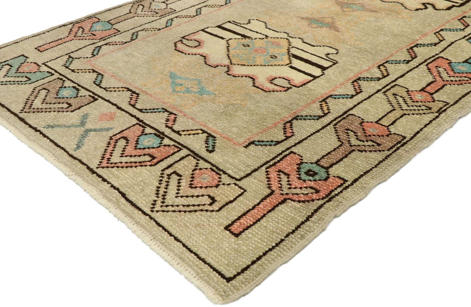 3 x 6 Vintage Turkish Oushak Rug 52933