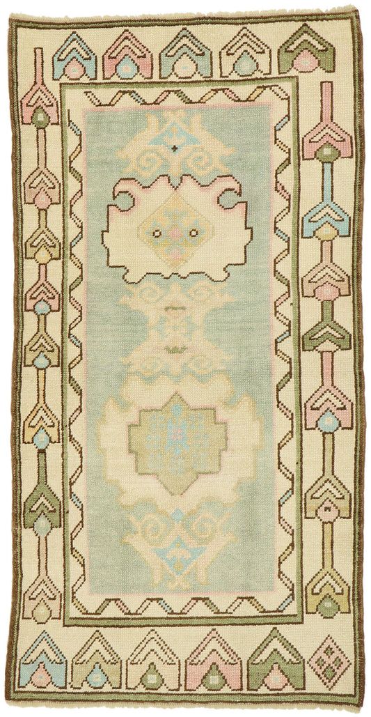 3 x 6 Vintage Turkish Oushak Rug 52934