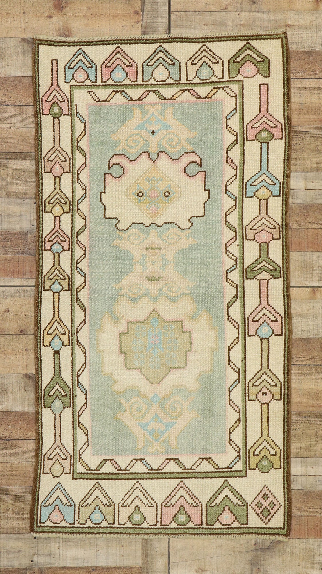 3 x 6 Vintage Turkish Oushak Rug 52934