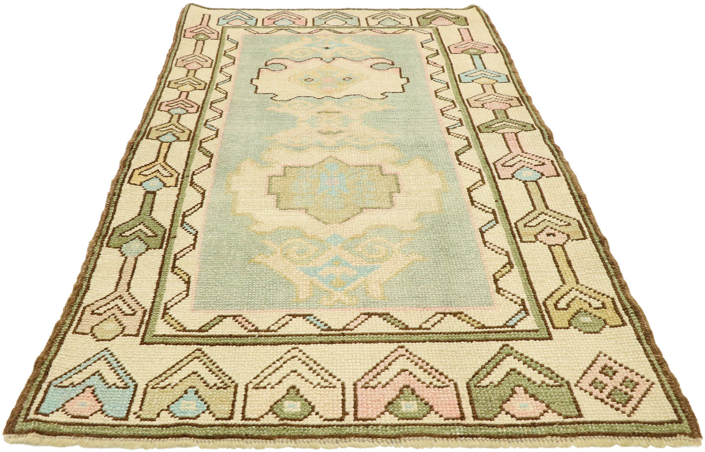 3 x 6 Vintage Turkish Oushak Rug 52934