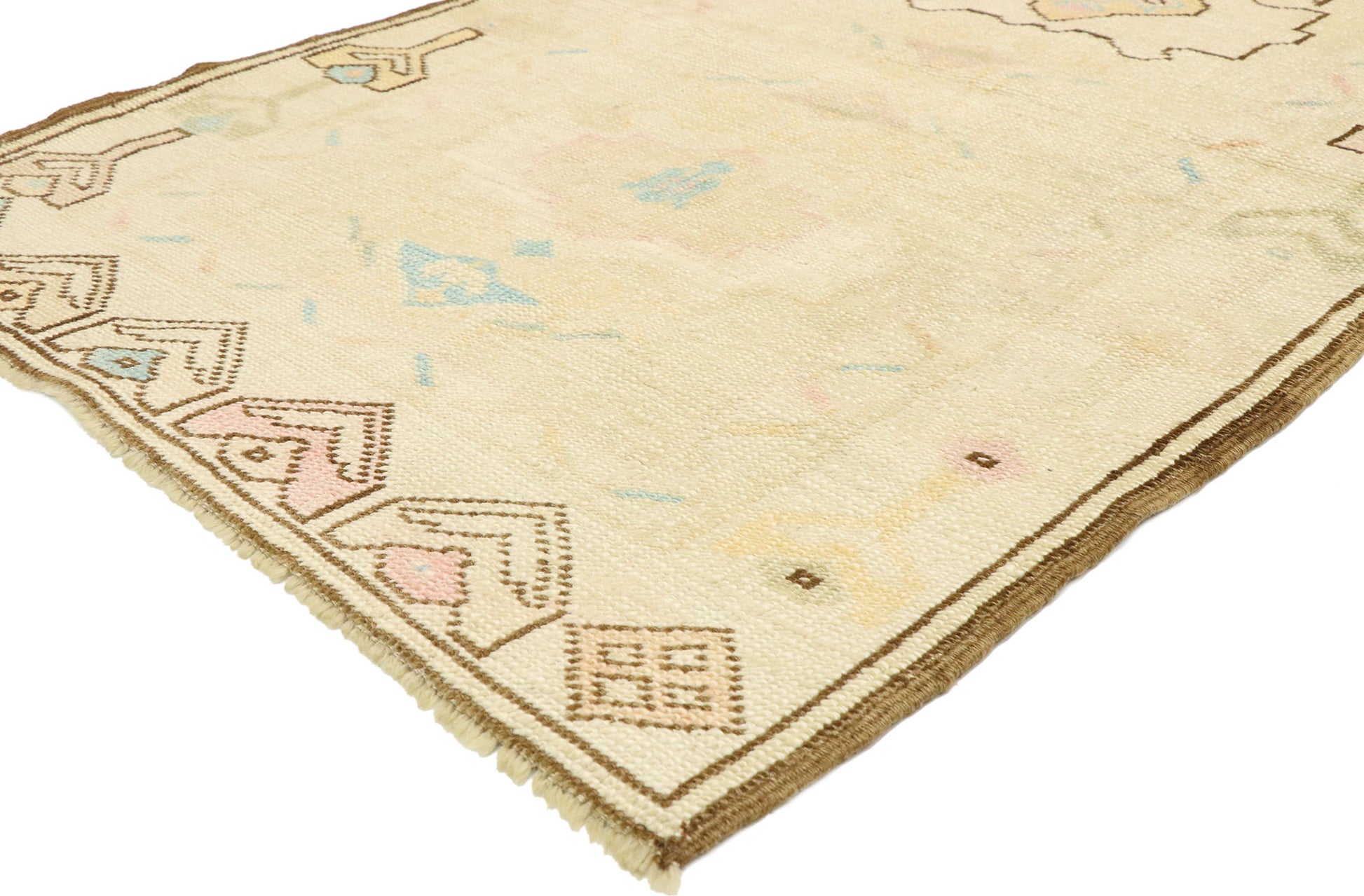 3 x 5 Vintage Turkish Oushak Rug 52938