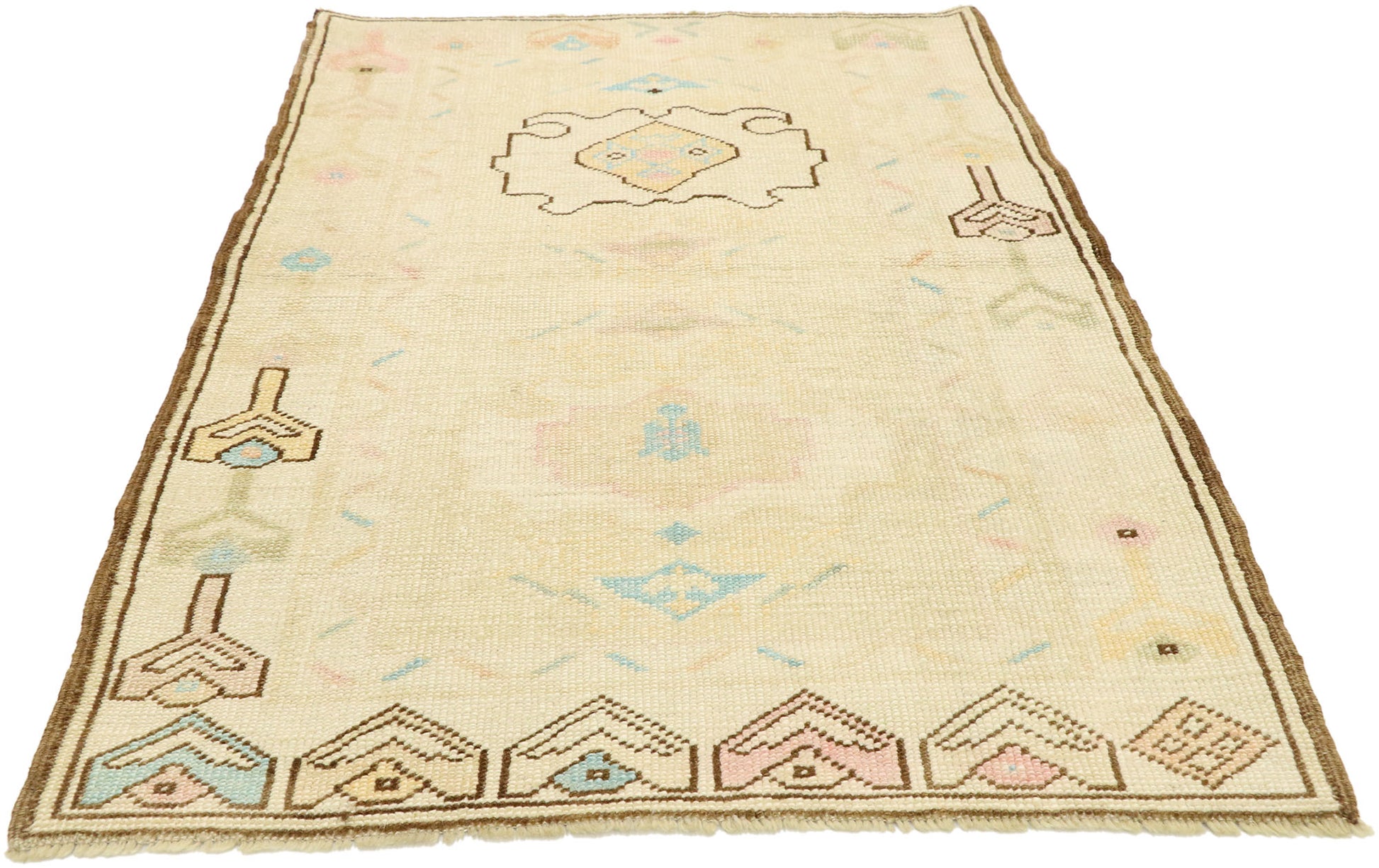 3 x 5 Vintage Turkish Oushak Rug 52938