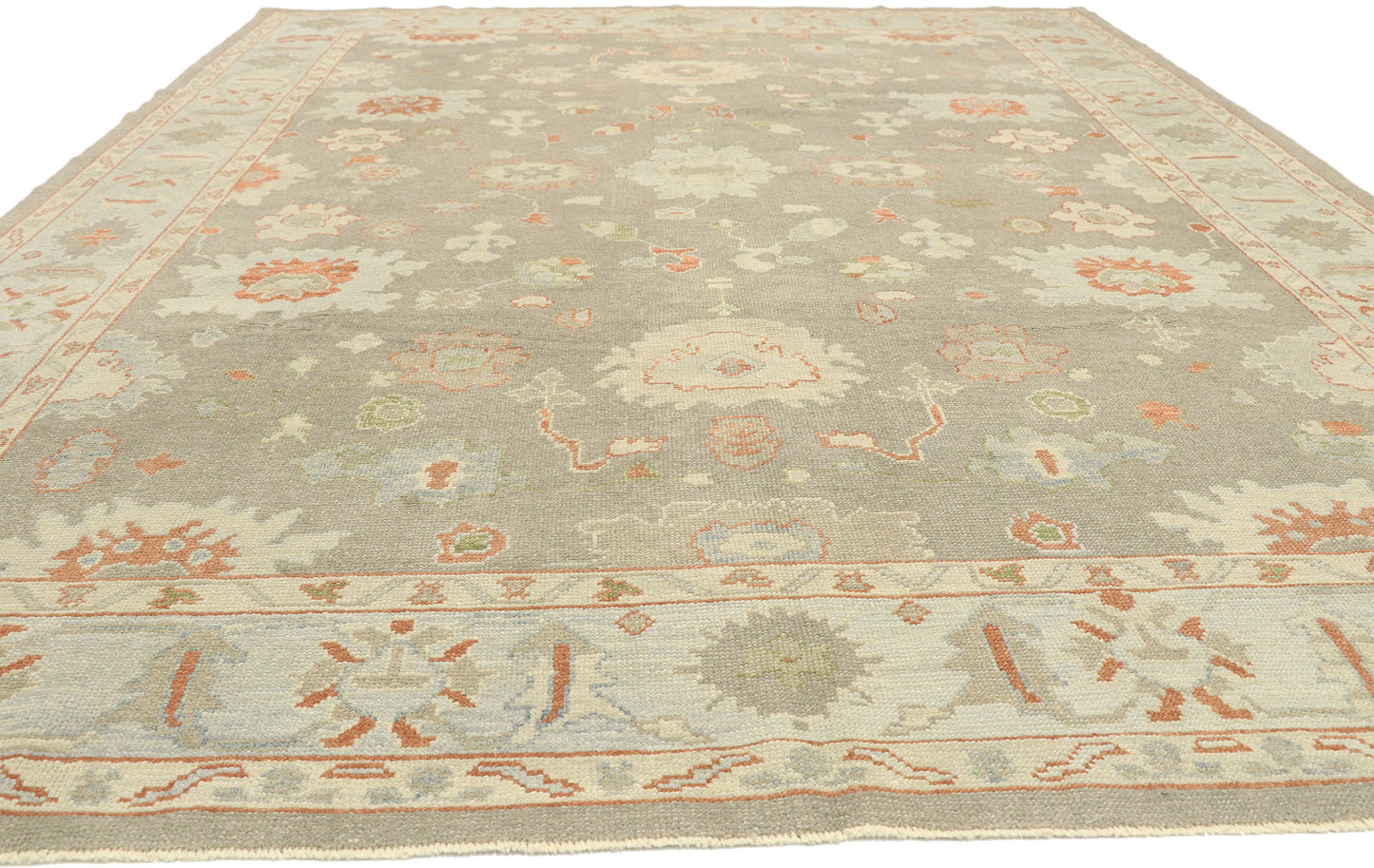 9 x 12 Earth-Tone Turkish Oushak Rug 52940