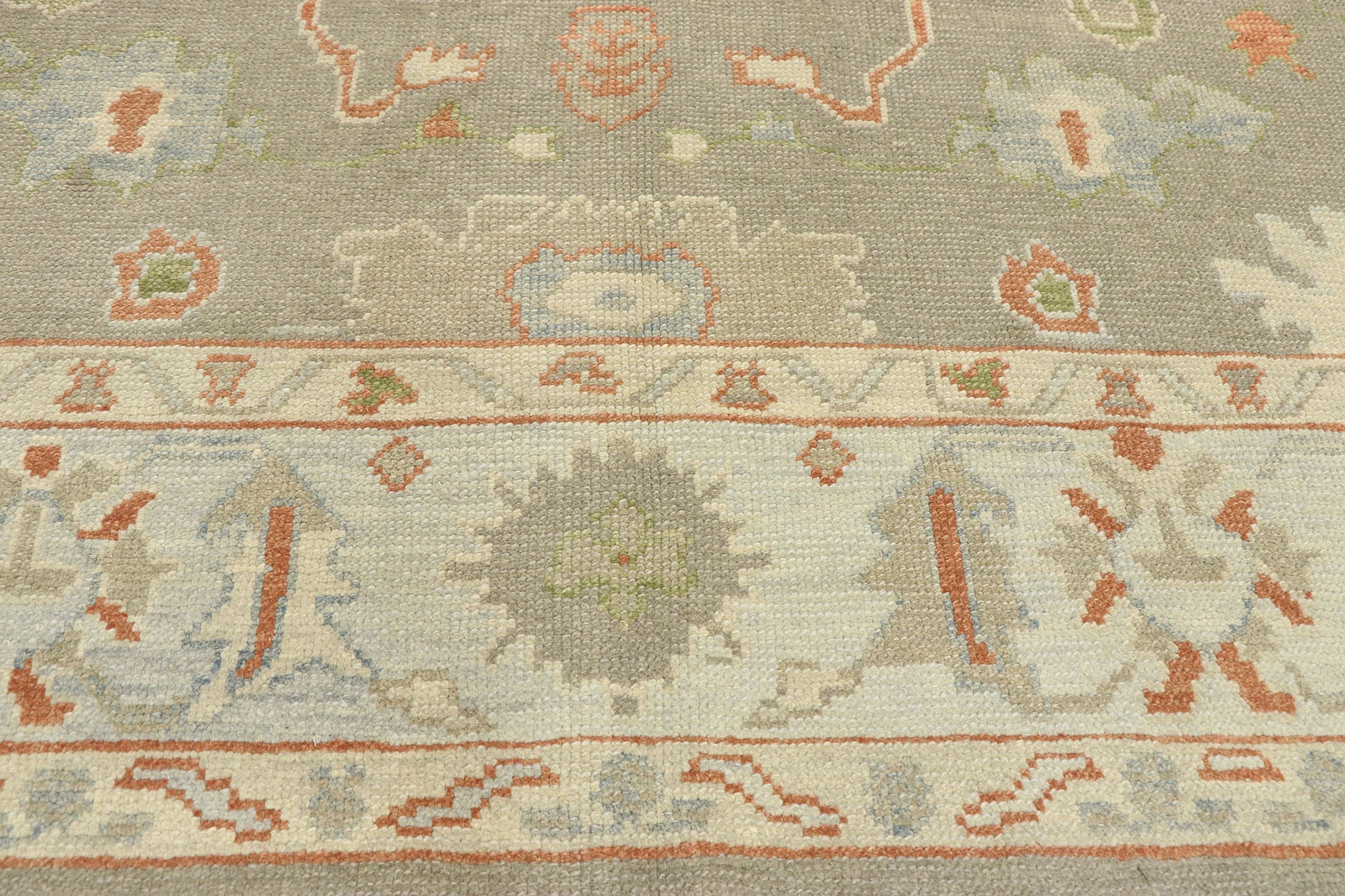 9 x 12 Earth-Tone Turkish Oushak Rug 52940