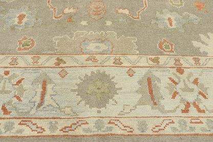 9 x 12 Earth-Tone Turkish Oushak Rug 52940
