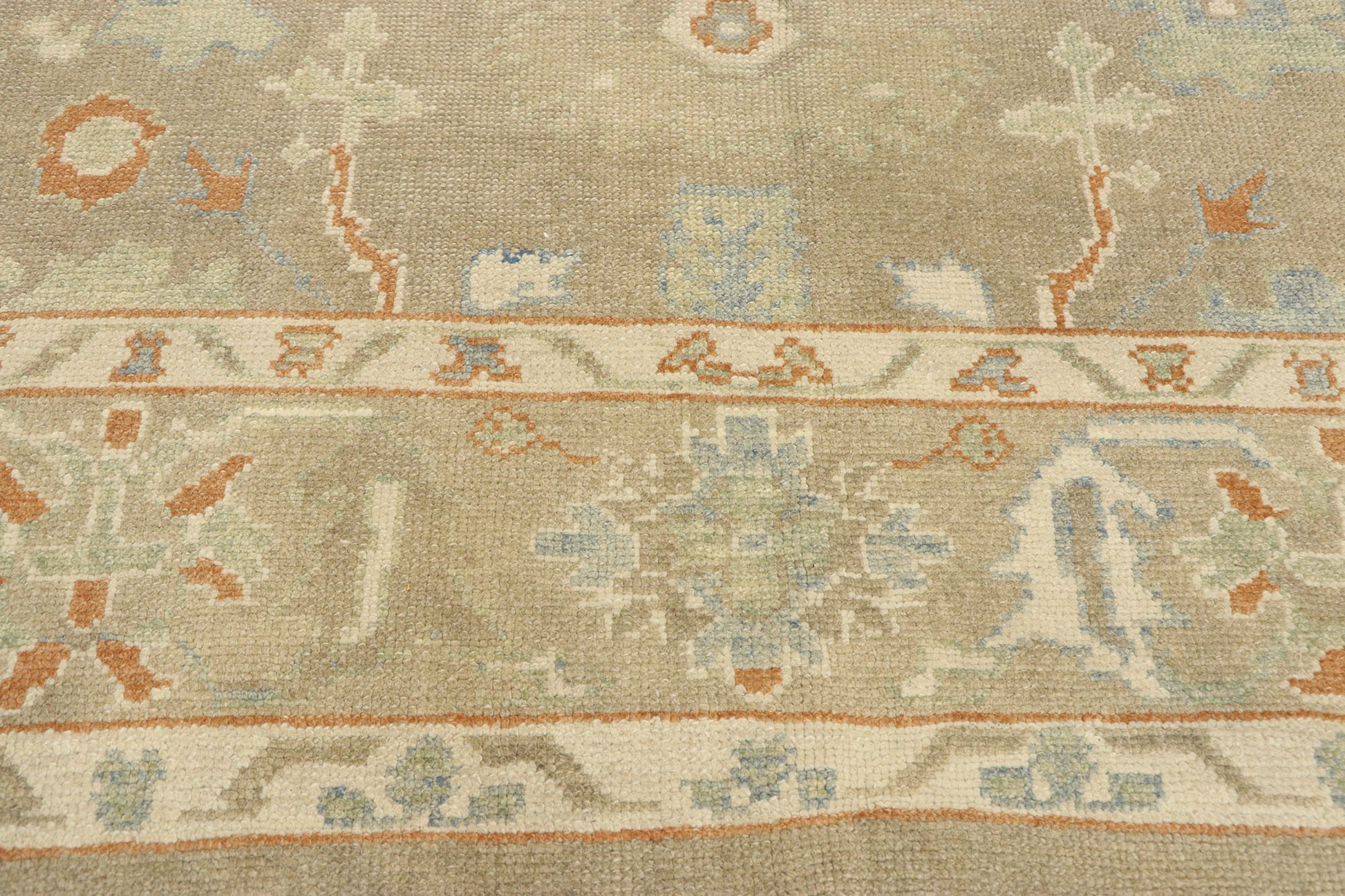 9 x 13 Earth-Tone Turkish Oushak Rug 52943