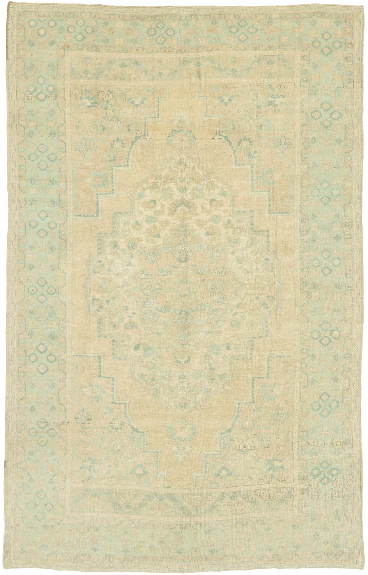 7 x 11 Vintage Turkish Oushak Rug 52955