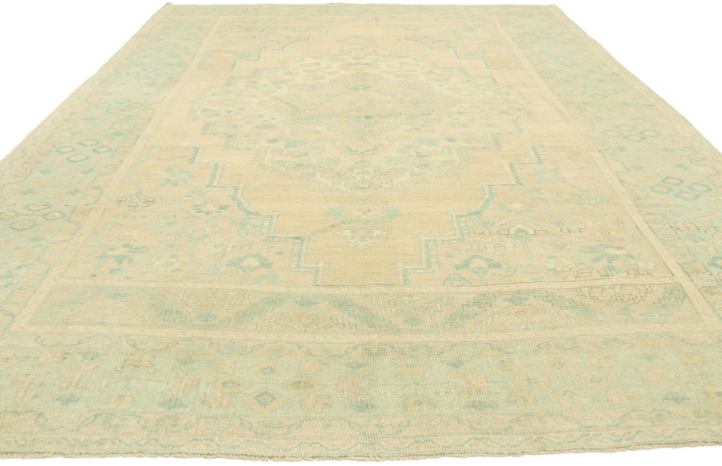 7 x 11 Vintage Turkish Oushak Rug 52955