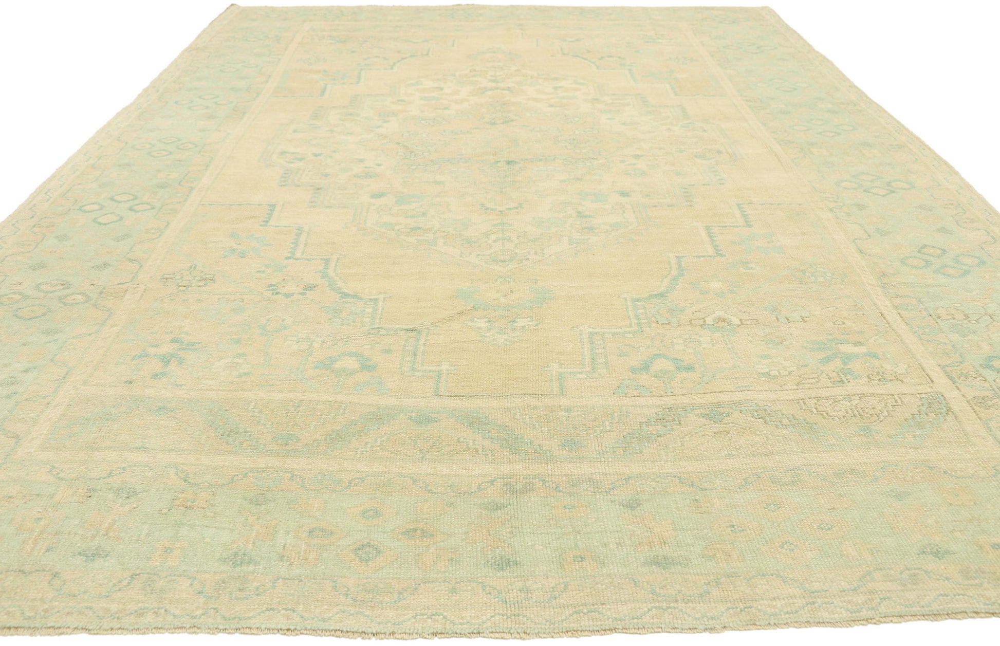 7 x 11 Vintage Turkish Oushak Rug 52955