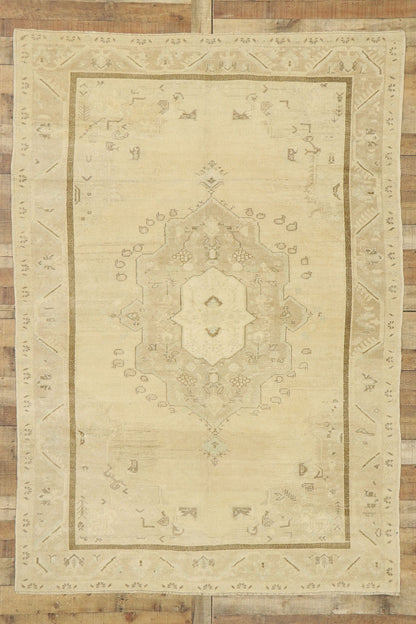 6 x 9 Vintage Neutral Turkish Oushak Rug 52960