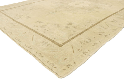 6 x 9 Vintage Neutral Turkish Oushak Rug 52960