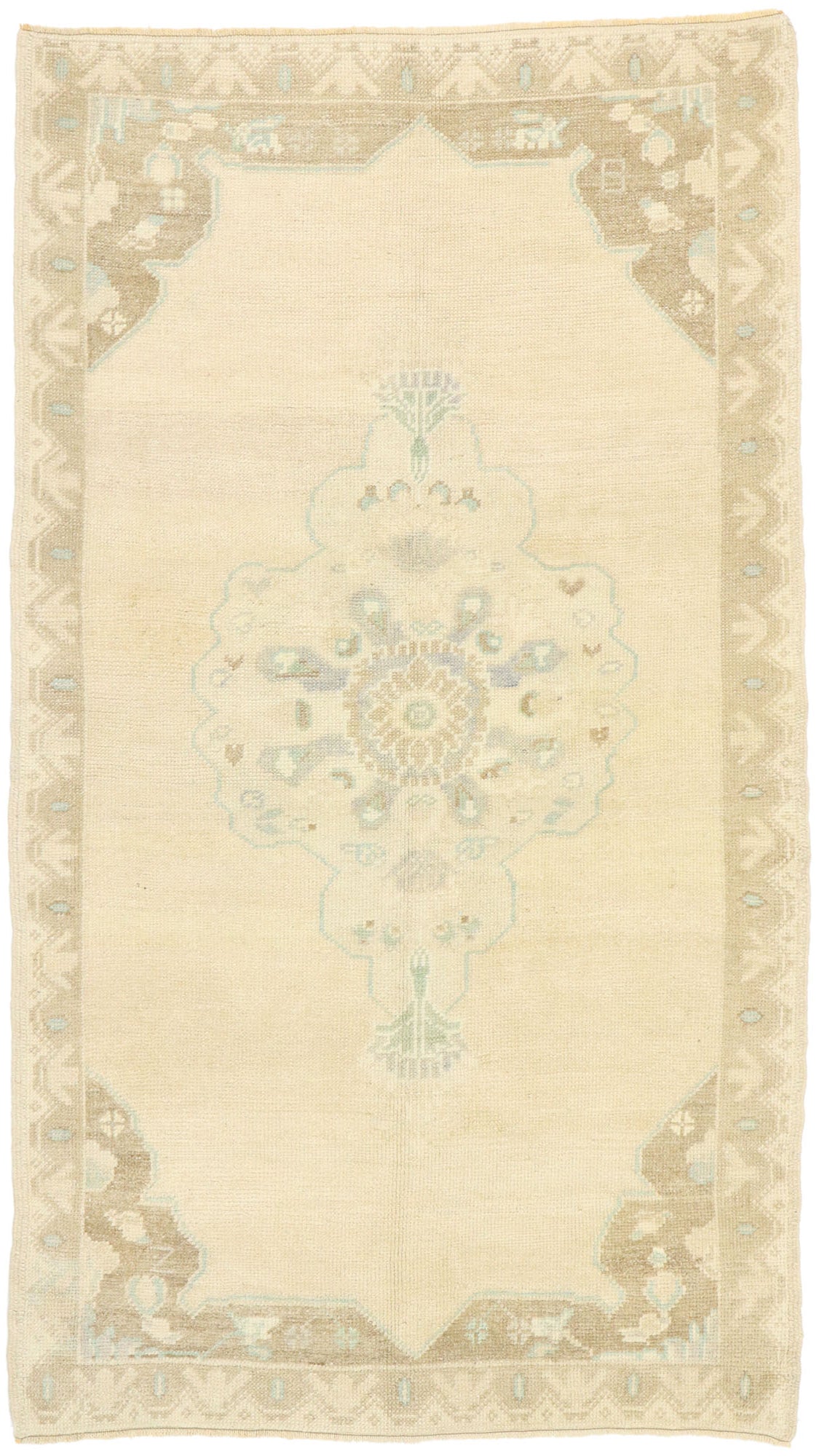 3 x 6 Vintage Turkish Oushak Rug 52964