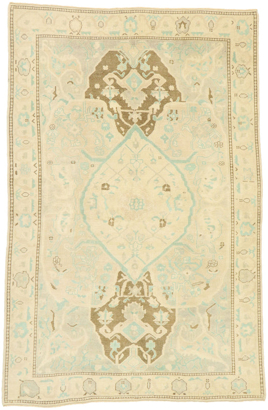 6 x 9 Vintage Turkish Oushak Rug 52965