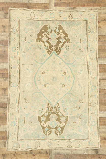 6 x 9 Vintage Turkish Oushak Rug 52965