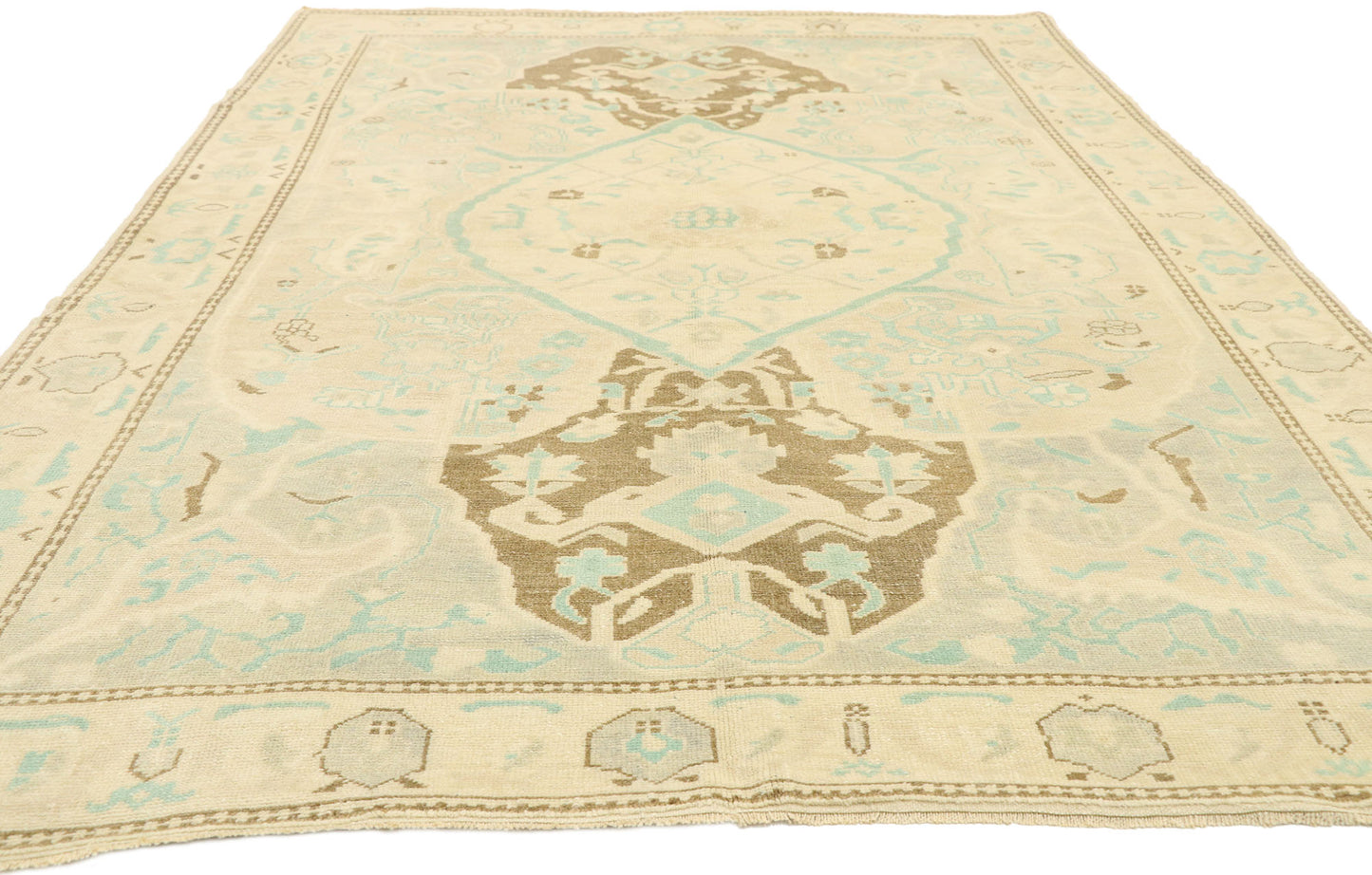6 x 9 Vintage Turkish Oushak Rug 52965