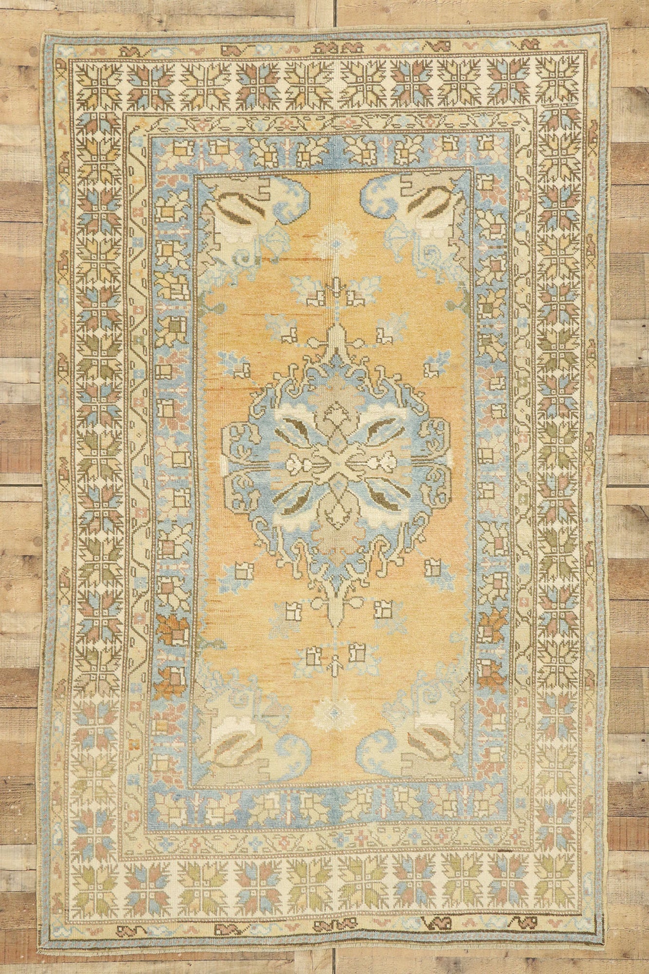 5 x 7 Vintage Turkish Oushak Rug 52966