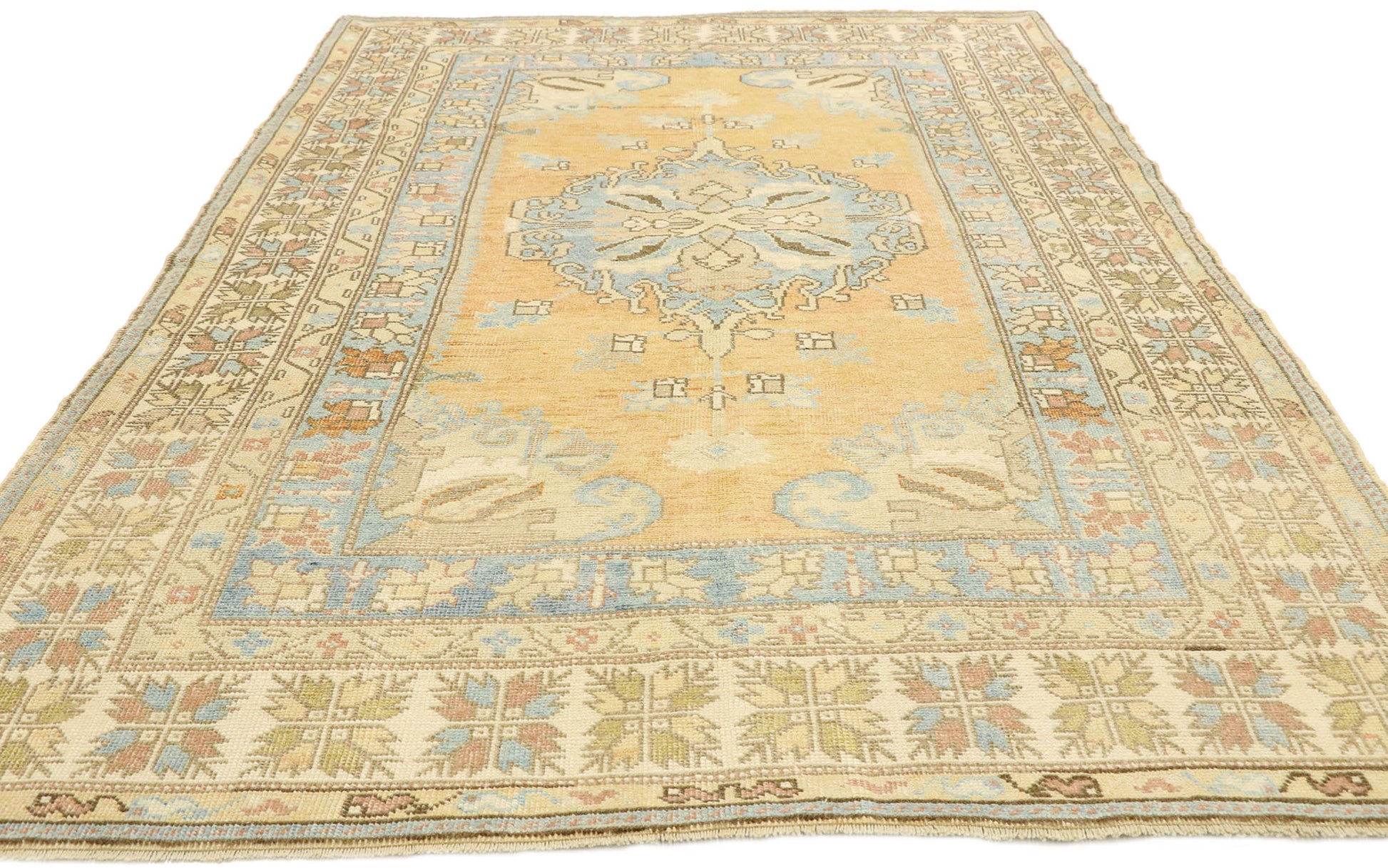 5 x 7 Vintage Turkish Oushak Rug 52966