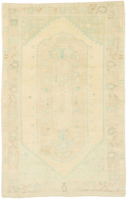 6 x 9 Vintage Turkish Oushak Rug 52967