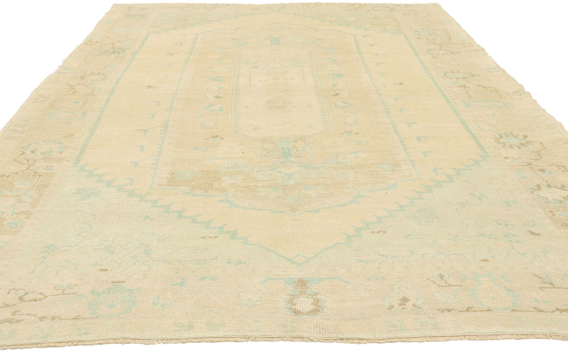 6 x 9 Vintage Turkish Oushak Rug 52967