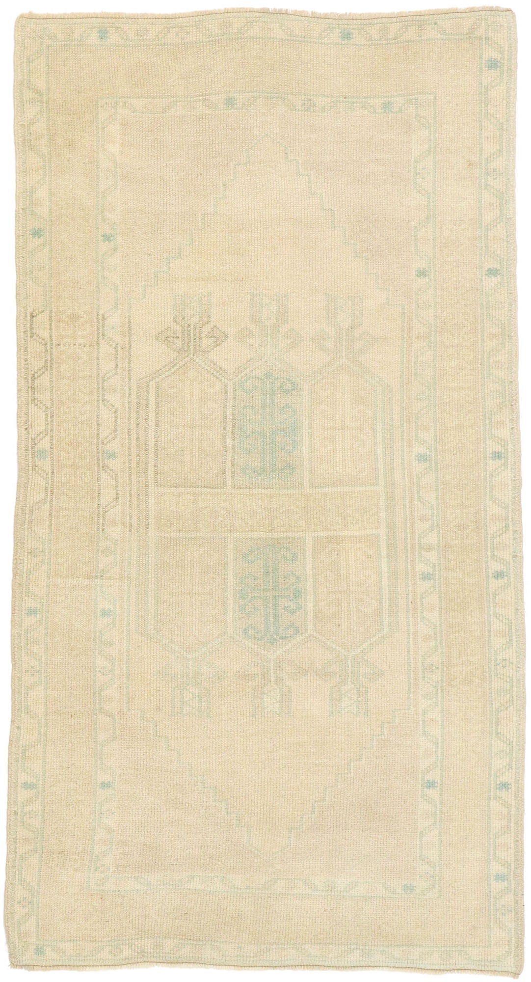 3 x 5 Vintage Turkish Oushak Prayer Rug 52968