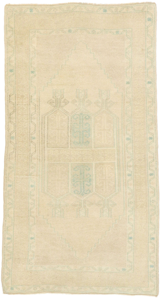 3 x 5 Vintage Turkish Oushak Prayer Rug 52968