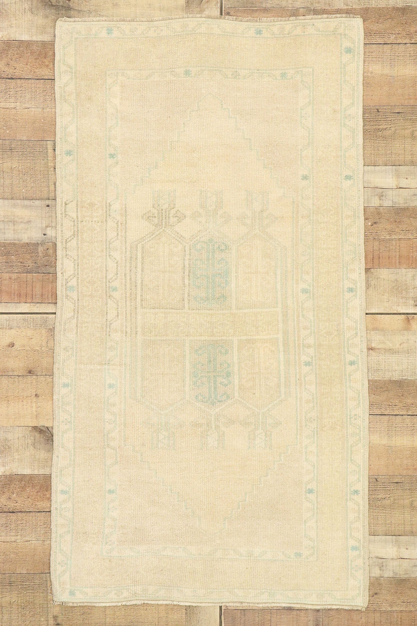 3 x 5 Vintage Turkish Oushak Prayer Rug 52968