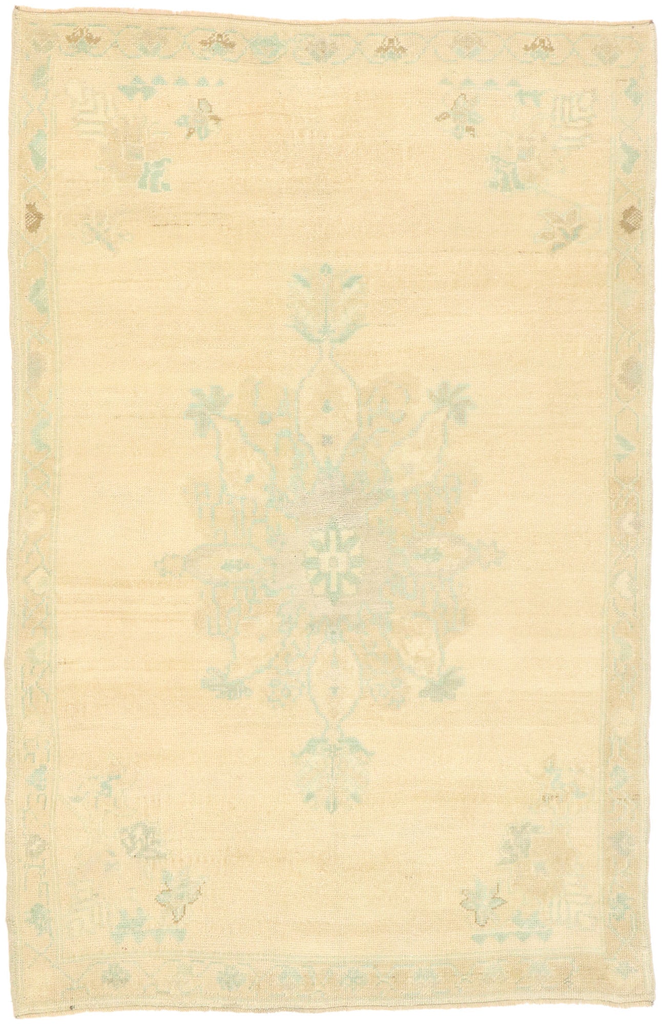 4 x 6 Vintage Turkish Oushak Rug 52969